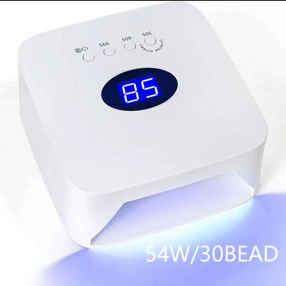 54W Cordless UV LED Lamp 30 Beads Rechargeable Professional Nail Dryer With 3 Timer Settings For Home And Salon Use