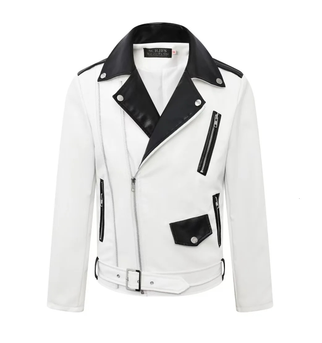 Men Motorcycle Leather Jackets Oblique zipper Slim Fashion Male PU Leather Suede Casual Coats Outwear Leather Jackets 250724