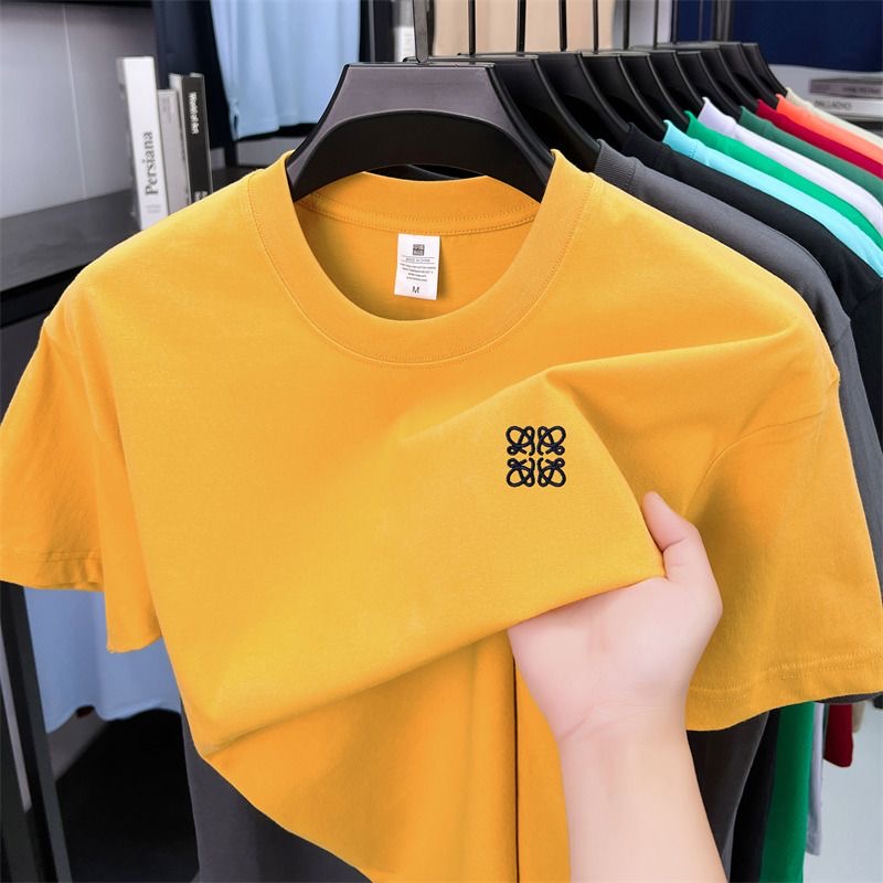 Mens T-shirt Designer Weaving T-shirt 100% Pure Cotton Sleeve Round Neck Short Sleeve Mens Womens Casual T-shirt