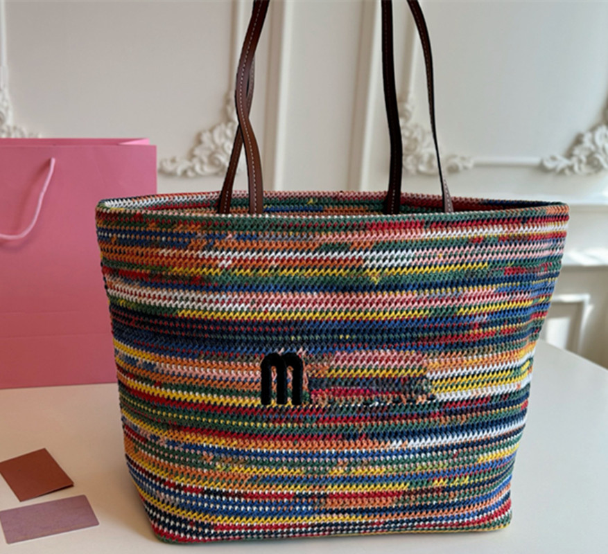 Evening Bags Rainbow Woven Crossbody Tote Branded 2025 new Design Bags Womens PurseCrossbody Hobo Beach Bag Summer School Handbag Shoulder Travel fa