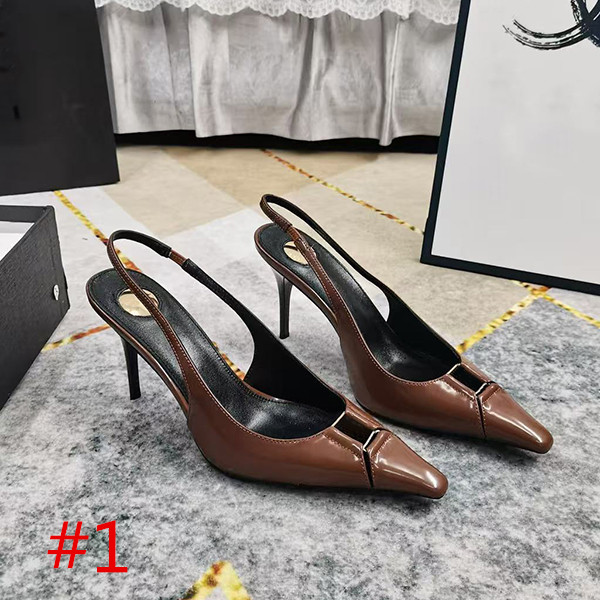 Luxury designer high heels womens sandals pointed shoes genuine leather womens wedding shoes formal shoes 35-43 with box