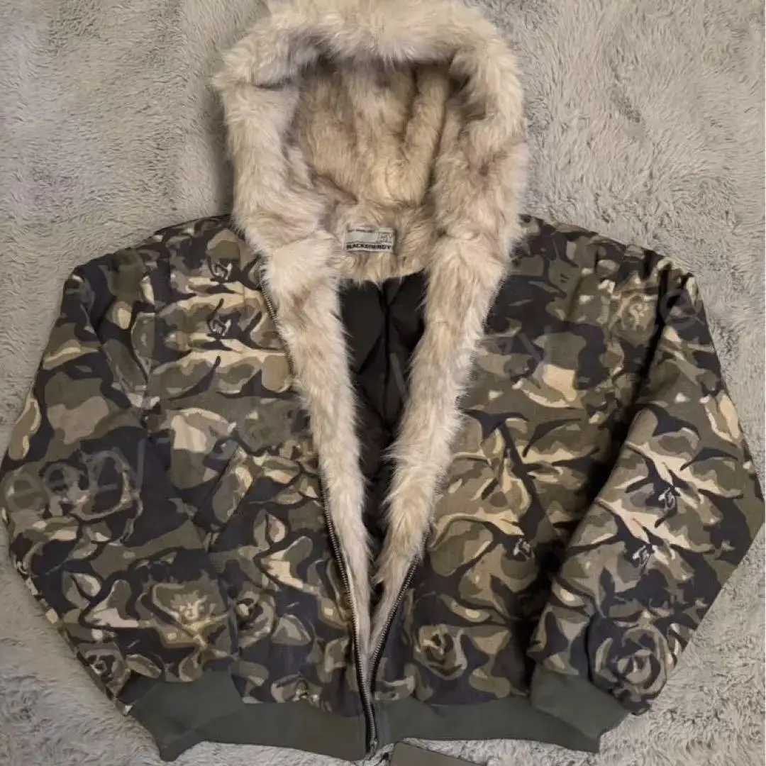 American Womens Camouflage Bomber Jacket with Faux Fur Hood Oversized Zip Up Winter Coat Vintage Y2K Streetwear Sweatshirt J250725