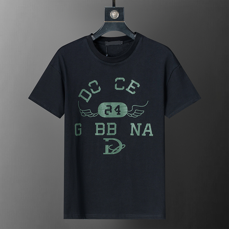 Spring Summer Collection Designer short-sleeved round-neck T-shirt for both men and women - Black and white cotton T-shirt Fashionable men's br