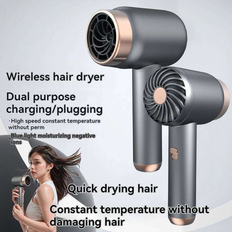 Wireless charging dryer, portable for home use in dormitories, negative ion hot and cold hair dryer with1500mAh