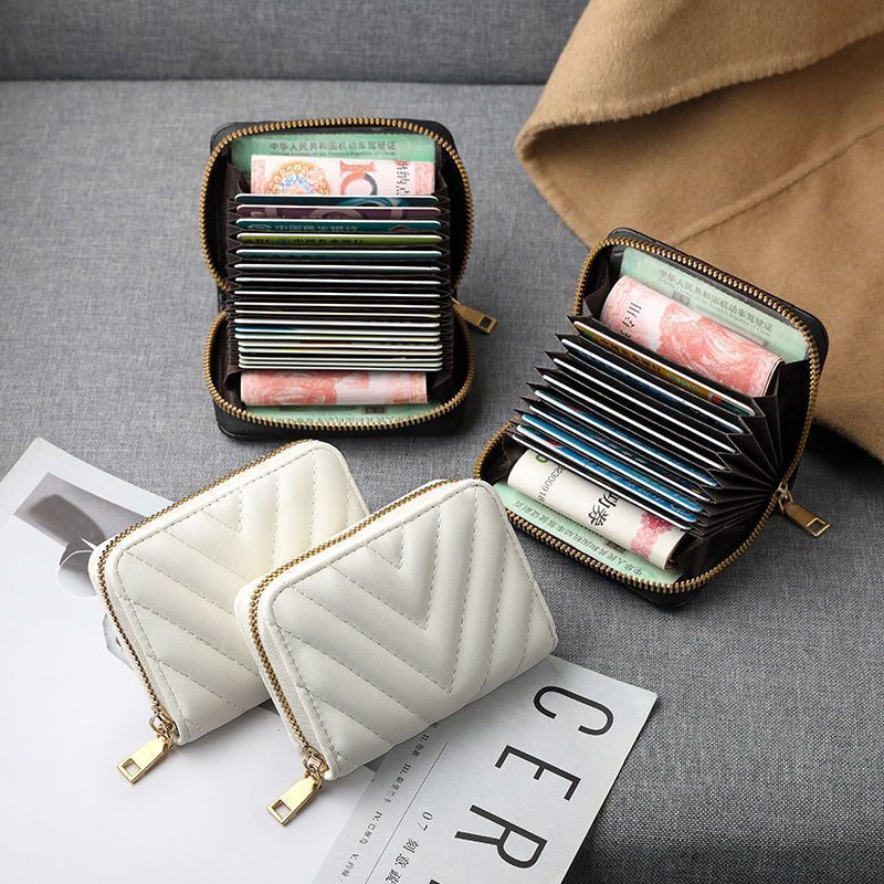Free Shipping 2025 Summer New Designer Bags Accordion Multi-card Slot Simple Female Compact High-end Card Clip Coin Purse Integrated High-quality Sh