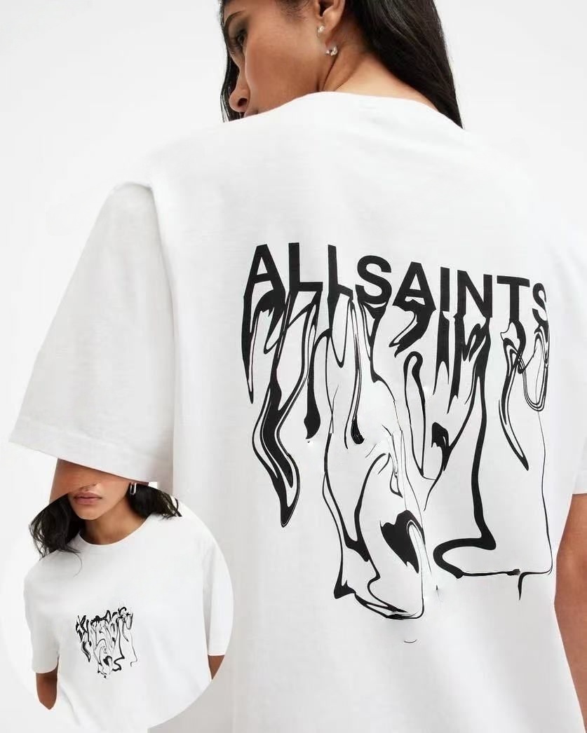 All Saints Men's Desiner T-Shirts High Street Vintage Letter Casual Loose Streetwear Oversized Luxury Brand allsaint t shirt women Summer Print