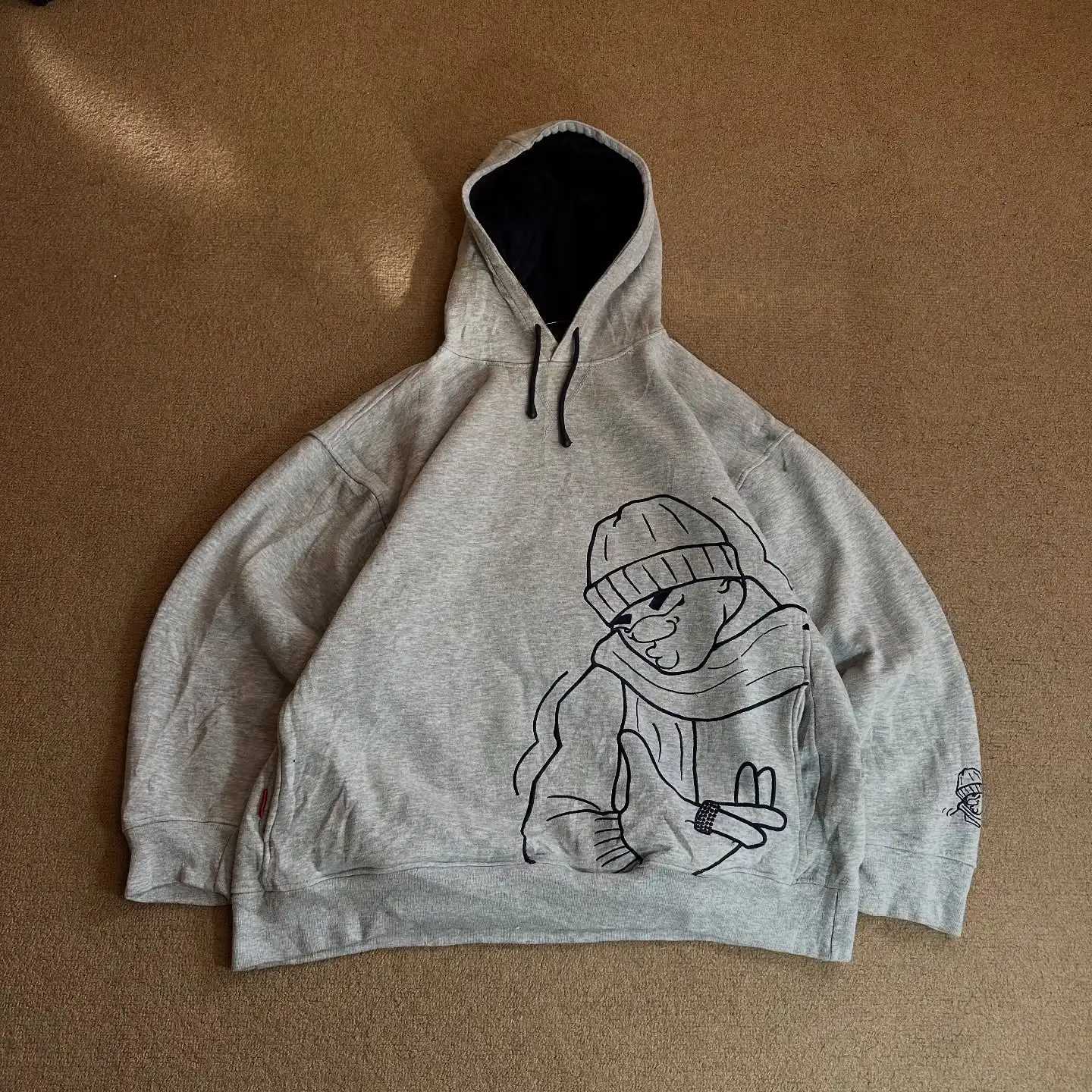 Streetwear Vintage Gray Hoodie Y2K Clothes Mens Womens Punk Rock Street Graphic Oversized Hoodie Sweatshirt Casual Jacket XJ250726