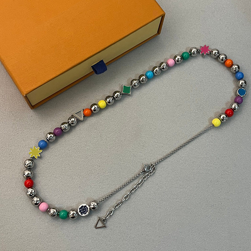 Émail Pendentif Perle Chaîne De Luxe Bracelet Collier En Argent Créateur De Bijoux Pour Femmes Lettre Fleur Charme Bracelets Canday Colliers