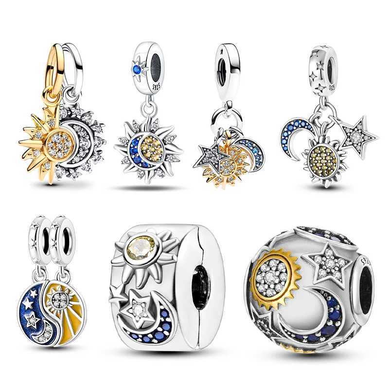 Original Charms 925 Silver Sun And Moon Charms Beads Fits 3mm Original Bracelet For Necklace Women DIY Jewelry Gifts Hot Sale XJ250726