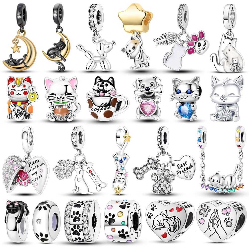 Original Animals Series Pendants 925 Silver Charms Dog Cat Pet Beads Fit Bracelet Necklace Dangle DIY Fashion Jewelry For Women XJ250726