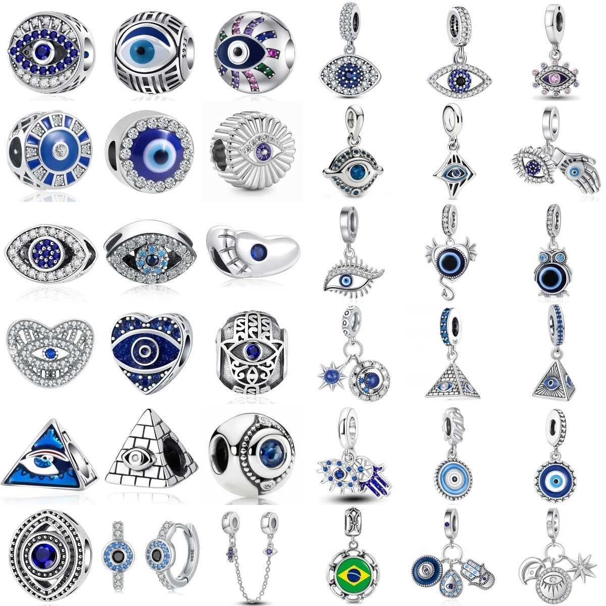 925 Sterling Silver Charm Fit Original Bracelet Accessories Women Jewelry Devils Eye Series Palm XJ250726