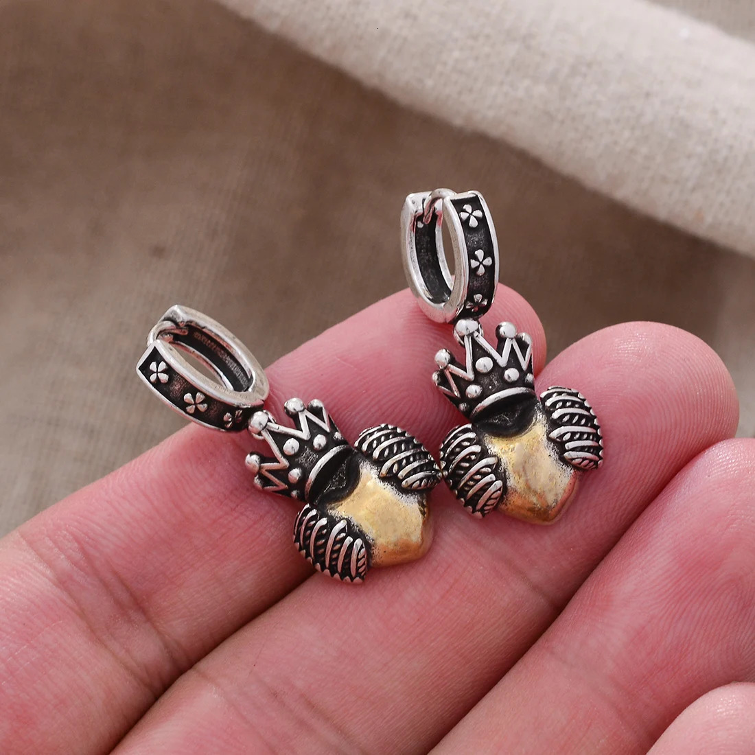 Arrival Romantic Love Heart Crown Wing 925 Silver Needle Female Tassels Stud Earrings Jewelry For Women Gifts Anti Allergy 250722