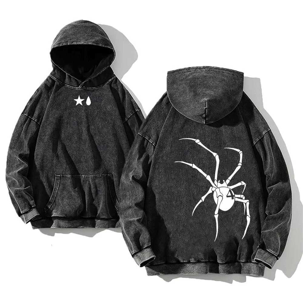 Anime Hunter X Hunter Hoodies Men Acid Wash Oversized Retro Pullover Manga Print Vintage Cotton Blend Casual Hooded Sweatshirt XJ250726