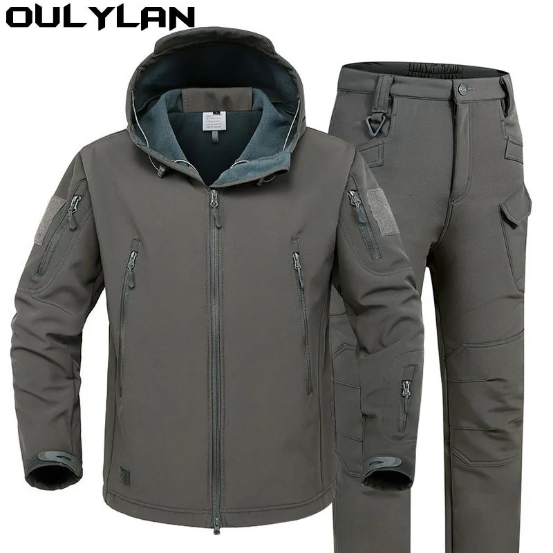 001 Waterproof Suits Fishing Warm Hiking Camping Tracksuits Set Hood Coat S4XL Winter Autumn Tactical Jackets Elastic Men 250725