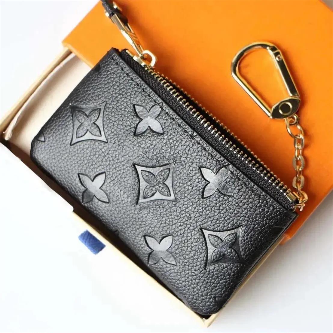 Wallets Coin Purses KEY POUCH Fashion Womens Mens Ring Credit Card Holder Coin Purse Luxury Designers Mini Wallets Bag Leather Handbags