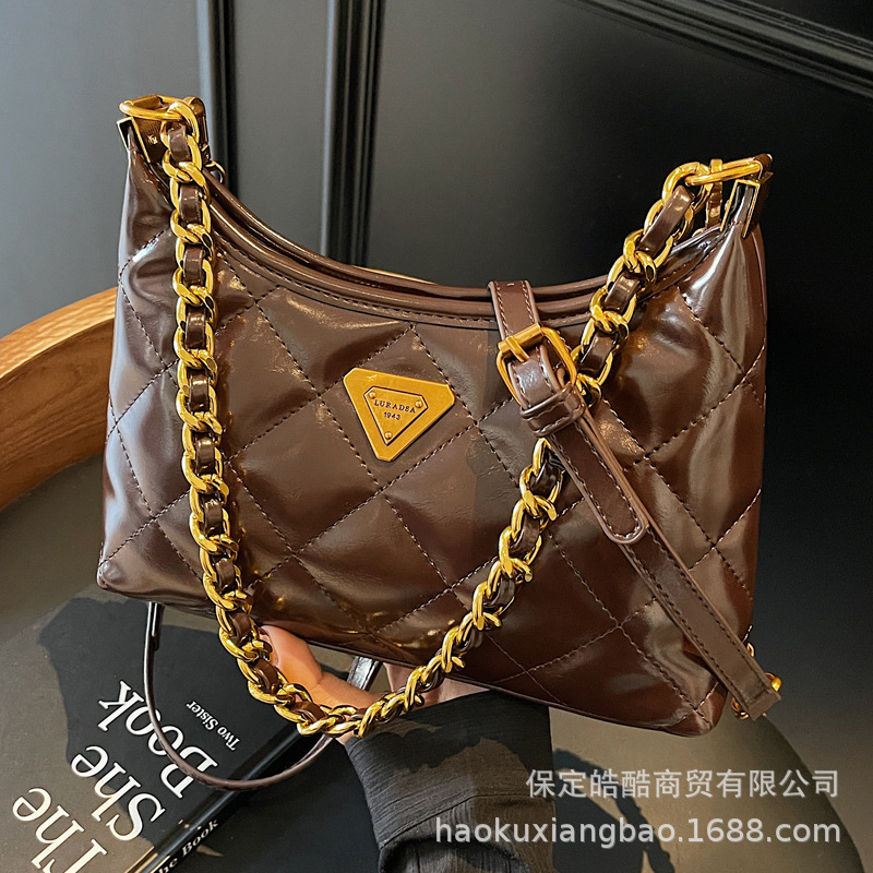 Free Shipping 2025 Summer New Designer Bags Niche Luxury Handbag For Women Diamond Chain Bag Fashion Versatile Elegant High-end Shoulder Bag Exquisi