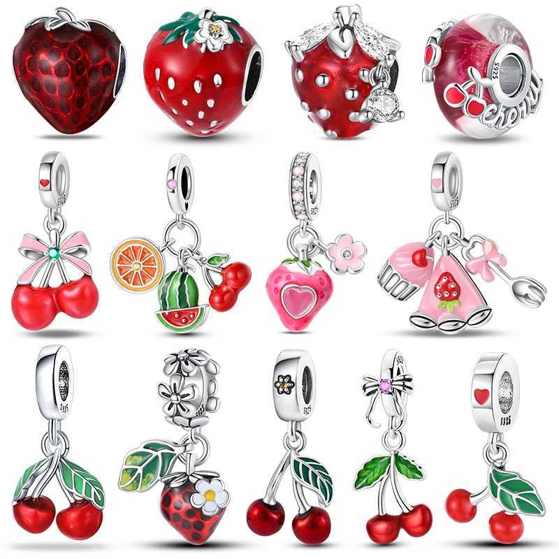 925 Silver Color Starry Cherry Fruit Series Charms Beads Fit 3mm Original Bracelet Necklace DIY Birthday Jewelry Gift XJ250726