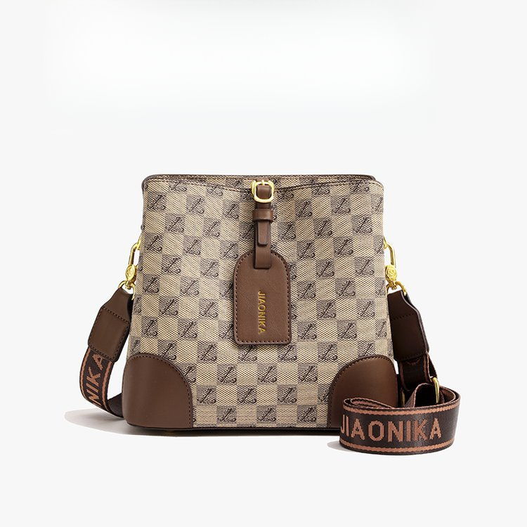 Luxury Brand Designer Bag Bucket Bag Retro Checkerboard Shoulder Bag Winter Hot Sale Patchwork Color-Blocking Fashion Single Shoulder Crossbody Bag