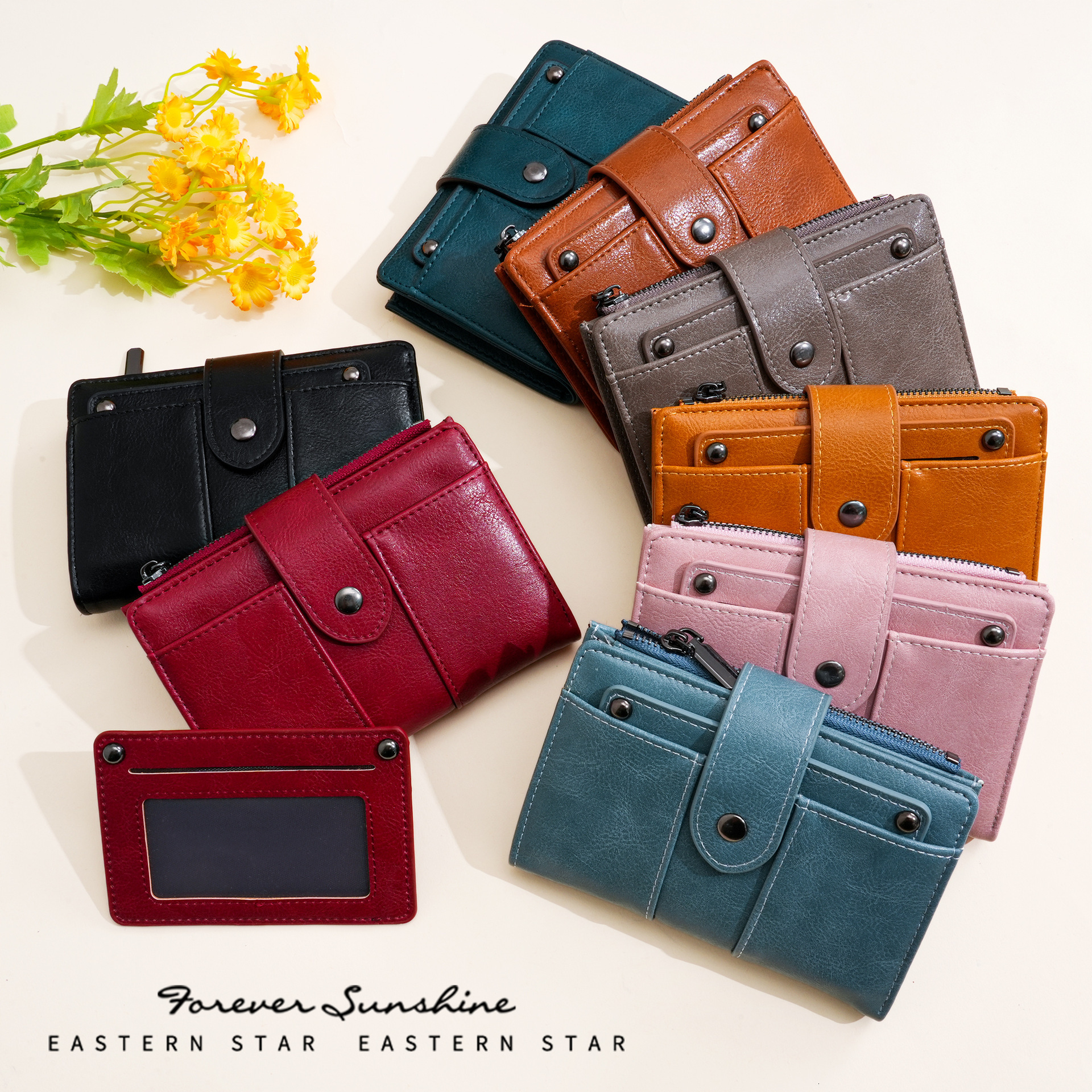Free Shipping On 2025 Summer New Designer Bags INS Short Women's Wallet PU Fresh Style Long Clip High-end Clutch Purse High-quality Shopping Ba