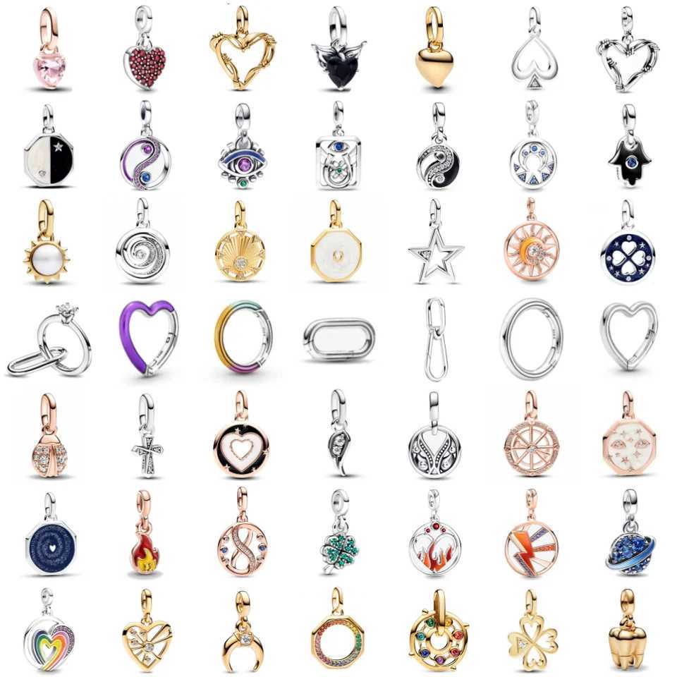 925 Silver Little Heart Charm Mini Beads ME Yin-Yang Pendant Fit Original Bracelet Women DIY Accessories Jewelry Gift XJ250726