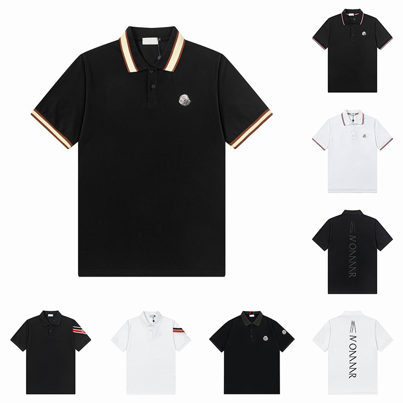 2025 Mens Designer T Shirt Polos Shirts Fashion Black White Lapel Short Sleeve Business Cotton Tops Summer Hip hop Casual Polo Shirt Clothes Size M-