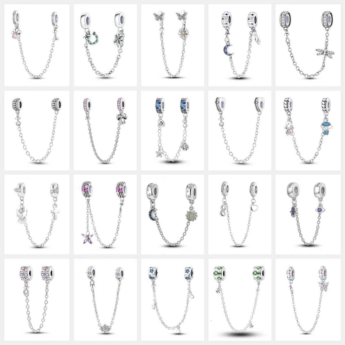 925 Sterling Silver Safety Charms Series Snowflakes Stars Moon Heart Bow Fit Original Bracelets DIY Jewelry Gift for Women XJ250726