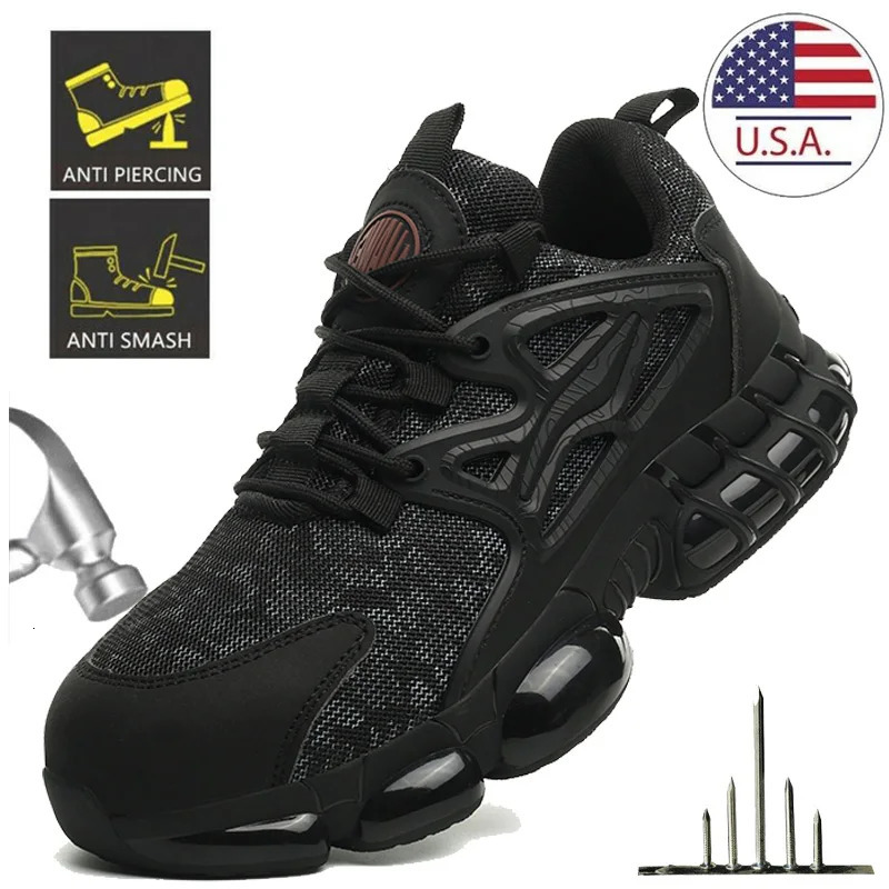 Lightweight Safety Shoes Mens Work Shoes Steel Toe Cap Work Boots Hiking Sneakers Man Women Breathable Shoes Construction Shoes 250723