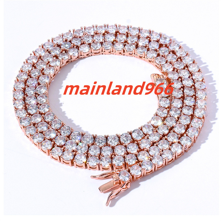 Certified 925 Sterling Silver Moissanite Diamond Necklace Luxury Gold Chains Jewelry