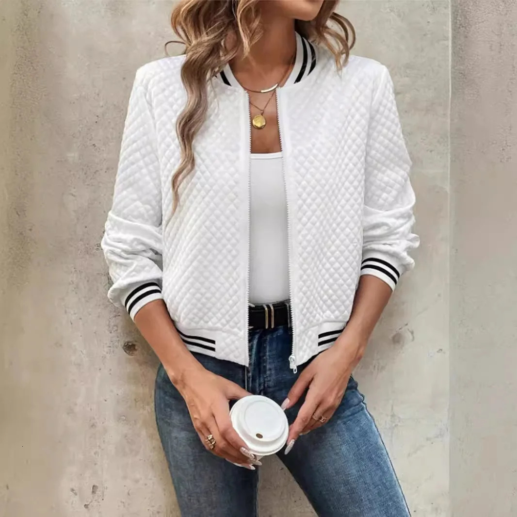 Autumn Cross border Europe and America Foreign Trade Womens Clothing Fashion Zipper Baseball Jacket for Wo 250721