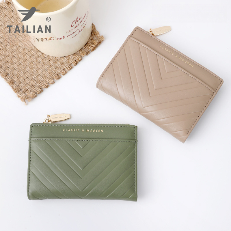 Women's Striped Embossed PU Leather Wallet Free Shipping Designer Luxury Multi Card Slot Card Holder Fashion Casual Folding Zipper Coin Bag
