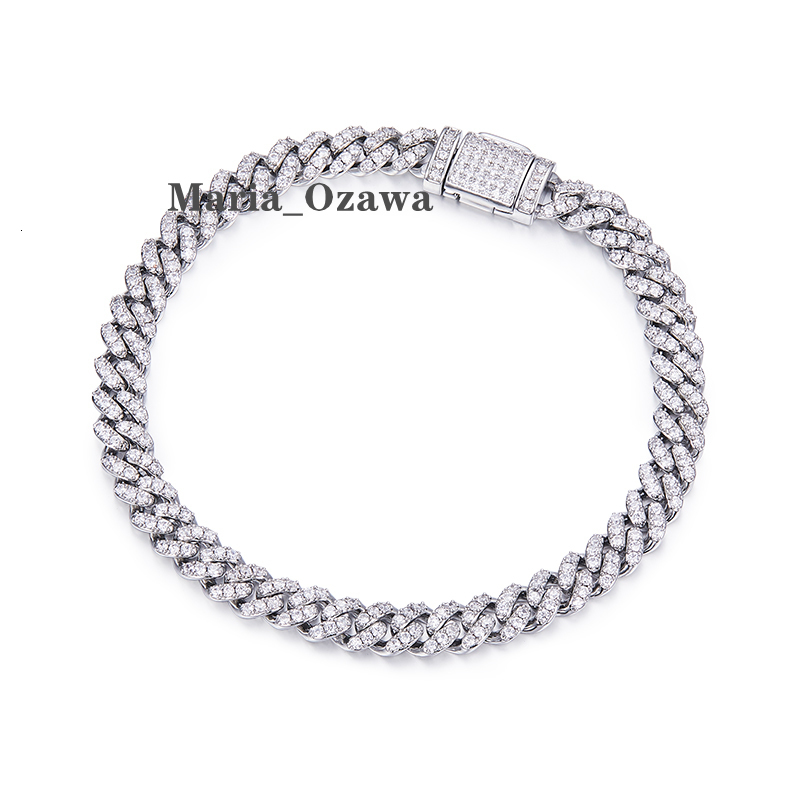 Dylam Pass Diamond Tester D Color Vvs Moissanite Chain 100% 925 Sterling Silver Moissanite Cuban Luxury Hip Hop Men Fine Jewelry