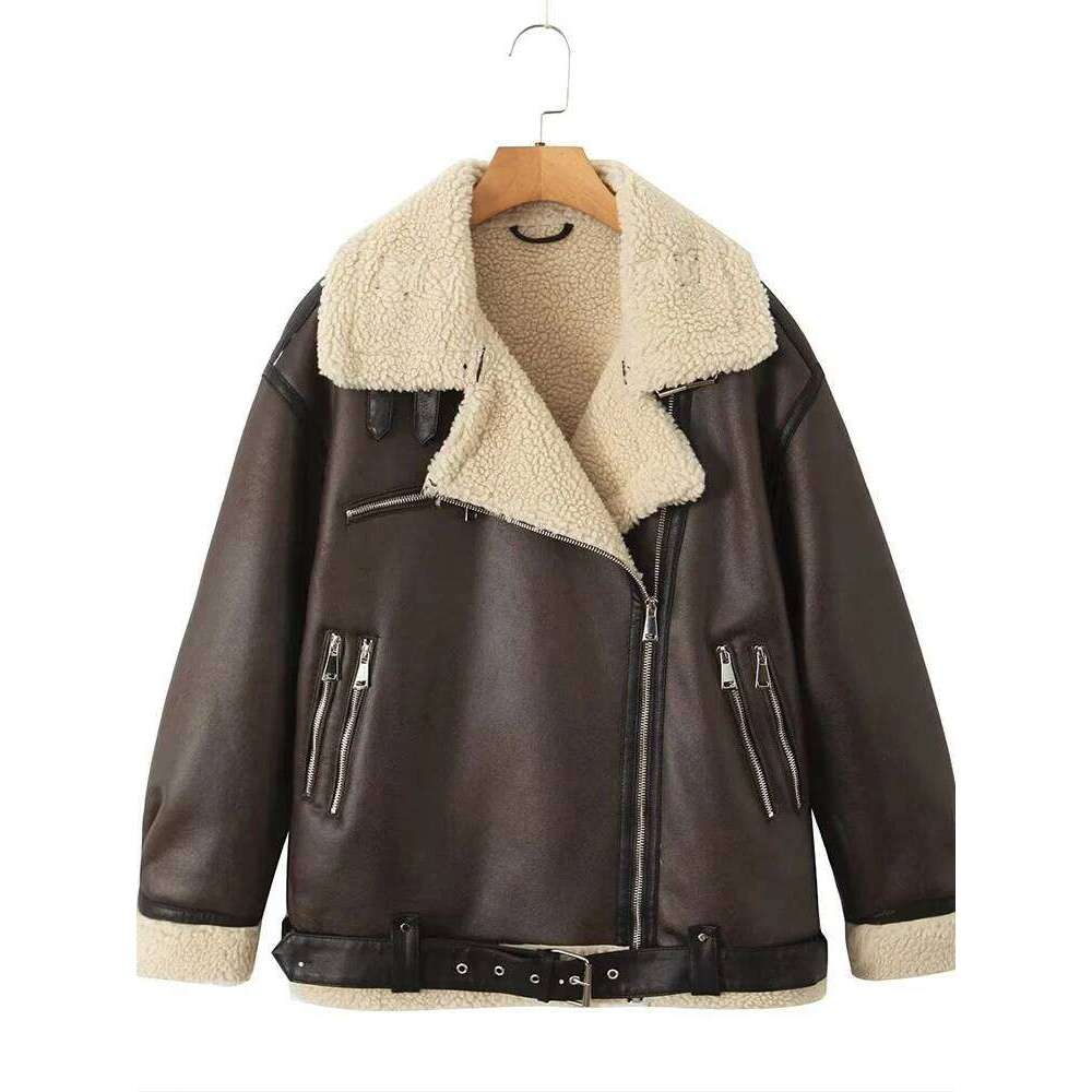 Motorcycle Clothing Fur New Lamb Wool Coat Women's Autumn And Winter Thickened Veet MDNG