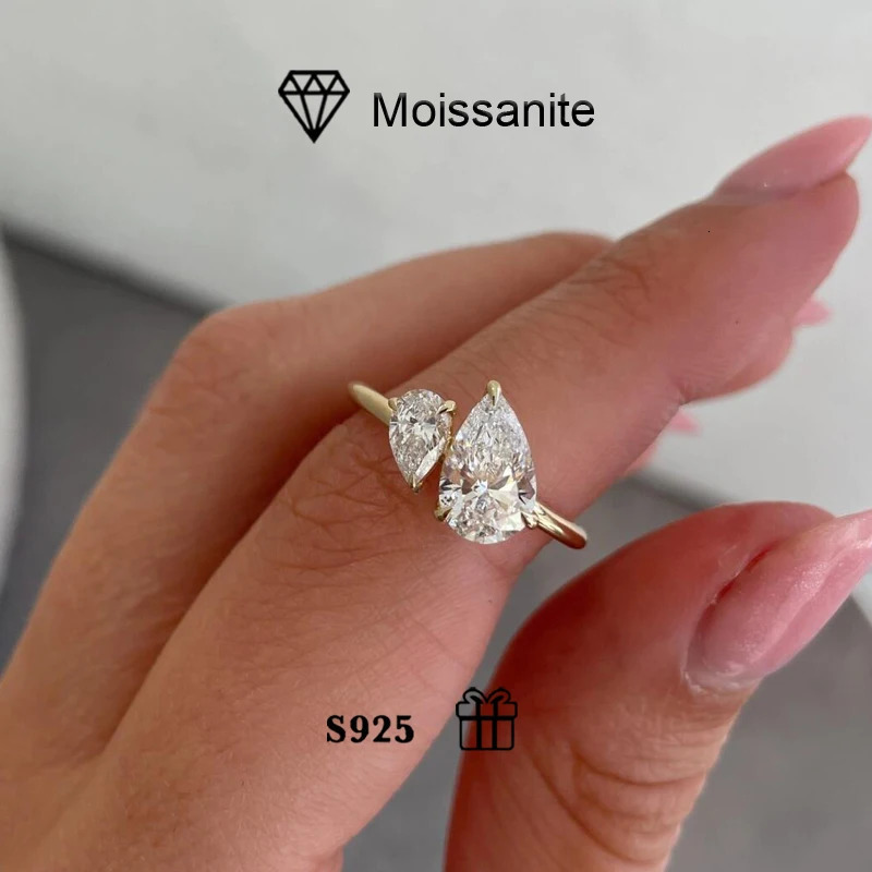 925 silver classic Mosan diamond ring female simple fashion personality ring holiday gift. 250722