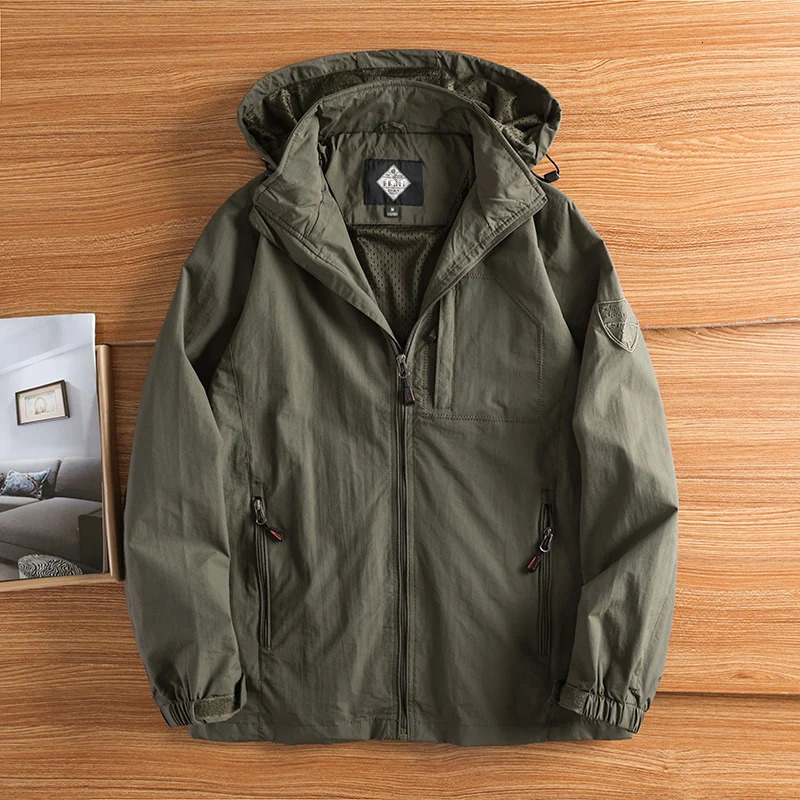 Autumn Mens Hiking Waterproof Jackets Men Outdoor Quick Dry Sports Climbing Hooded Coats Men Breathable Windbreaker Jackets 5XL 250725