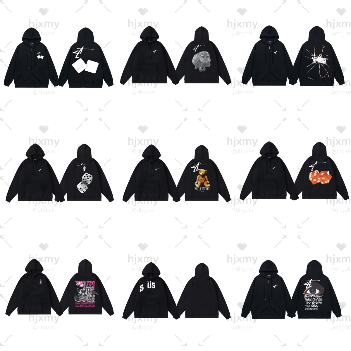 stusyhoodie Mens Couple Hoody Designer 8 Ball Pullover Hoodies Campus Trendy Long Sleeve Hooded Sweatshirt Hip Hop Gothic Style Streetwear Jumpers