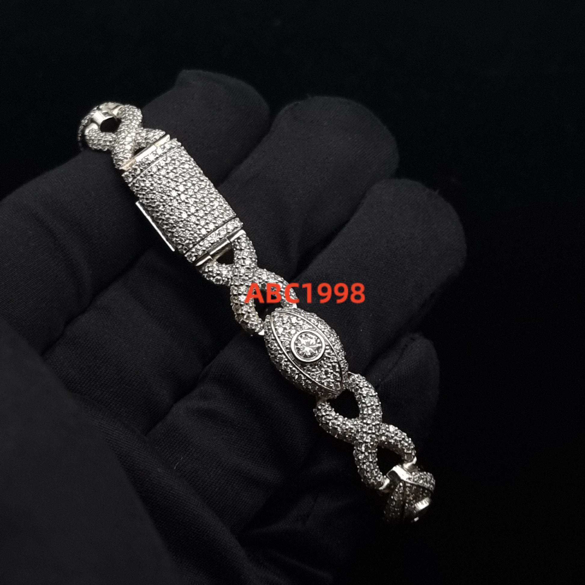 VVS1 Moissanite Evil eye Bracelet Made in pure 925 Sterling Silver Pass Diamond Tester For Men / Women