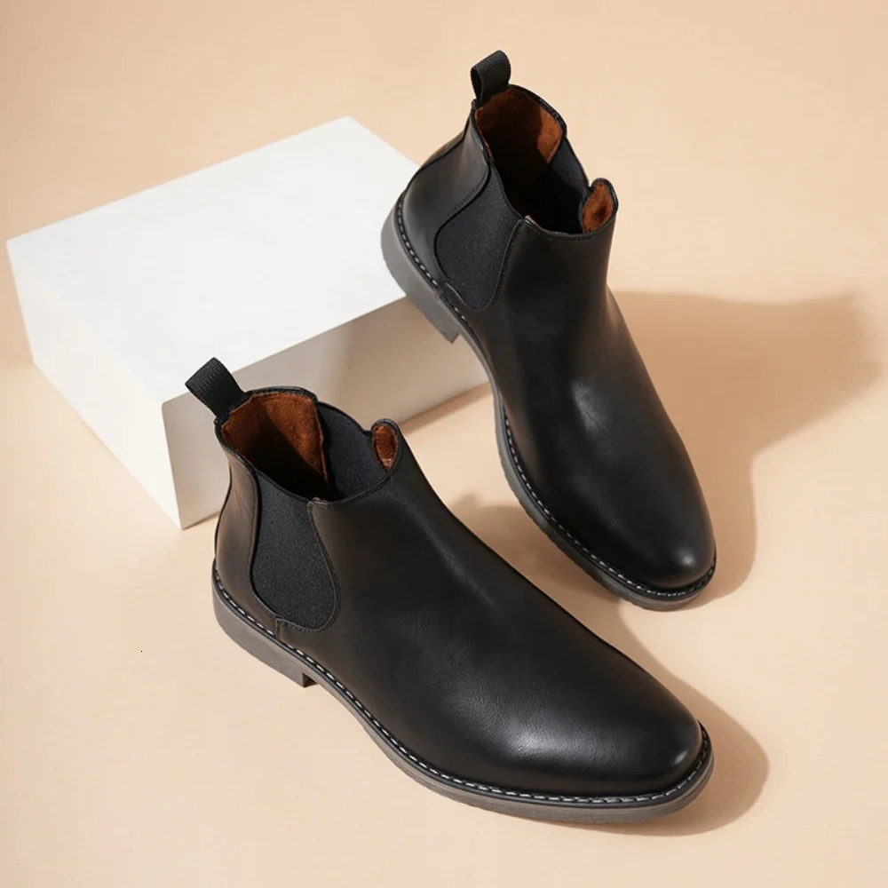 Chelsea Boots High Quality Mens Casual Dress Business Shoes Comfortable Fashion Leather Men Boots 250725