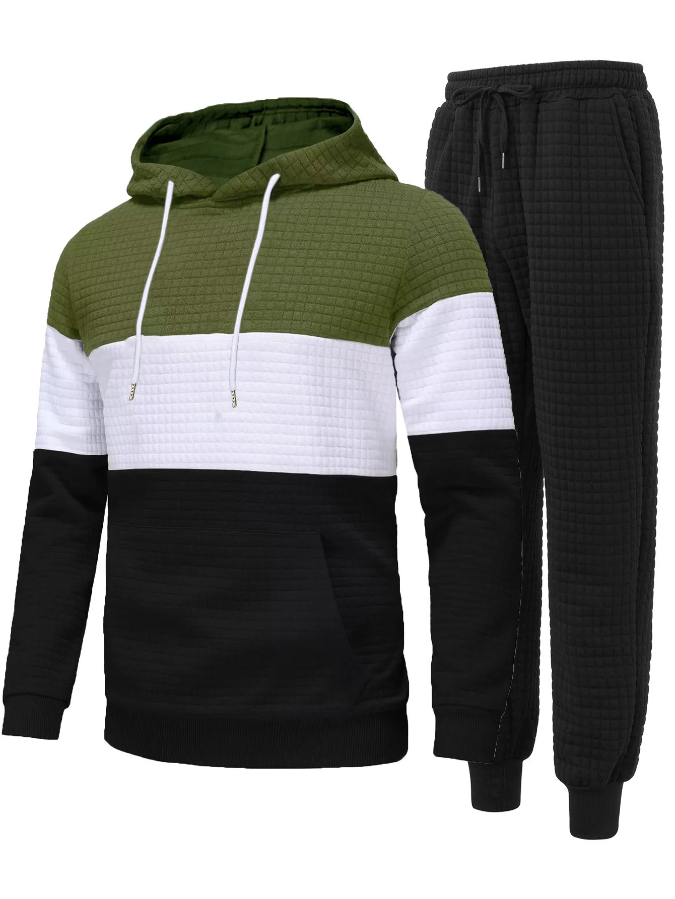 Spring/Autumn Mens Casual Sports Outfit - Jogger Hoodie Pants Set 2-Piece Color-Matched Suit 250724