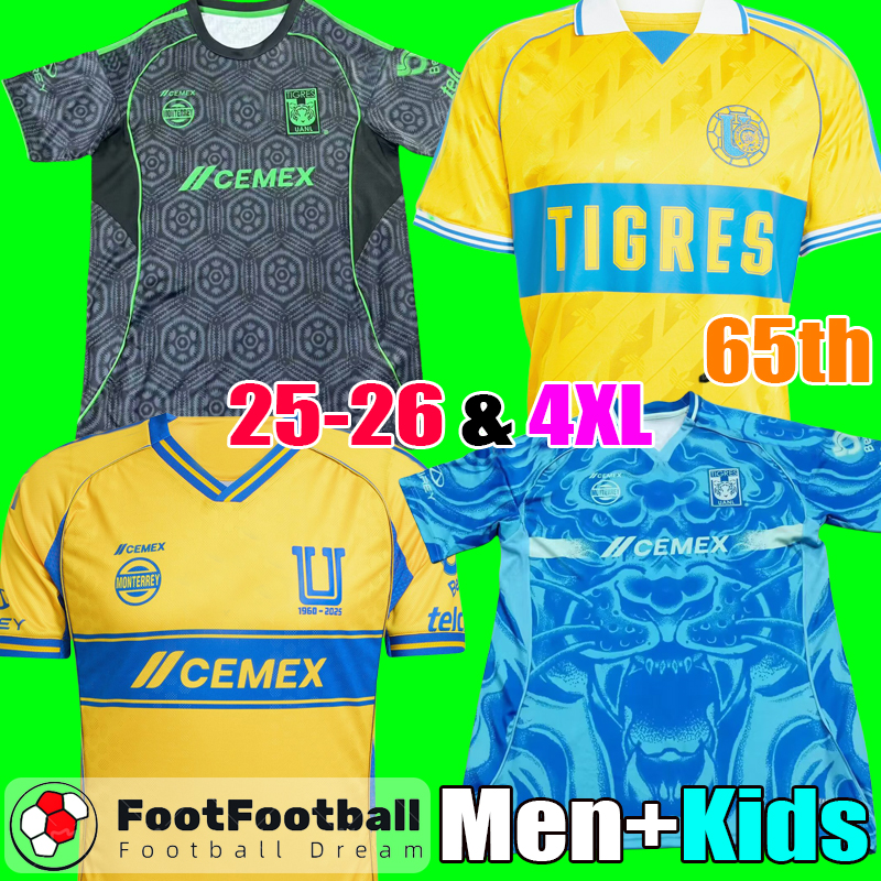 Tigres Maillot domicile 25 26 65e anniversaire 2025 Tigres GIGNAC NICO L.FERNANDEZ F.THAUVIN Maillot de foot homme enfant kit complet