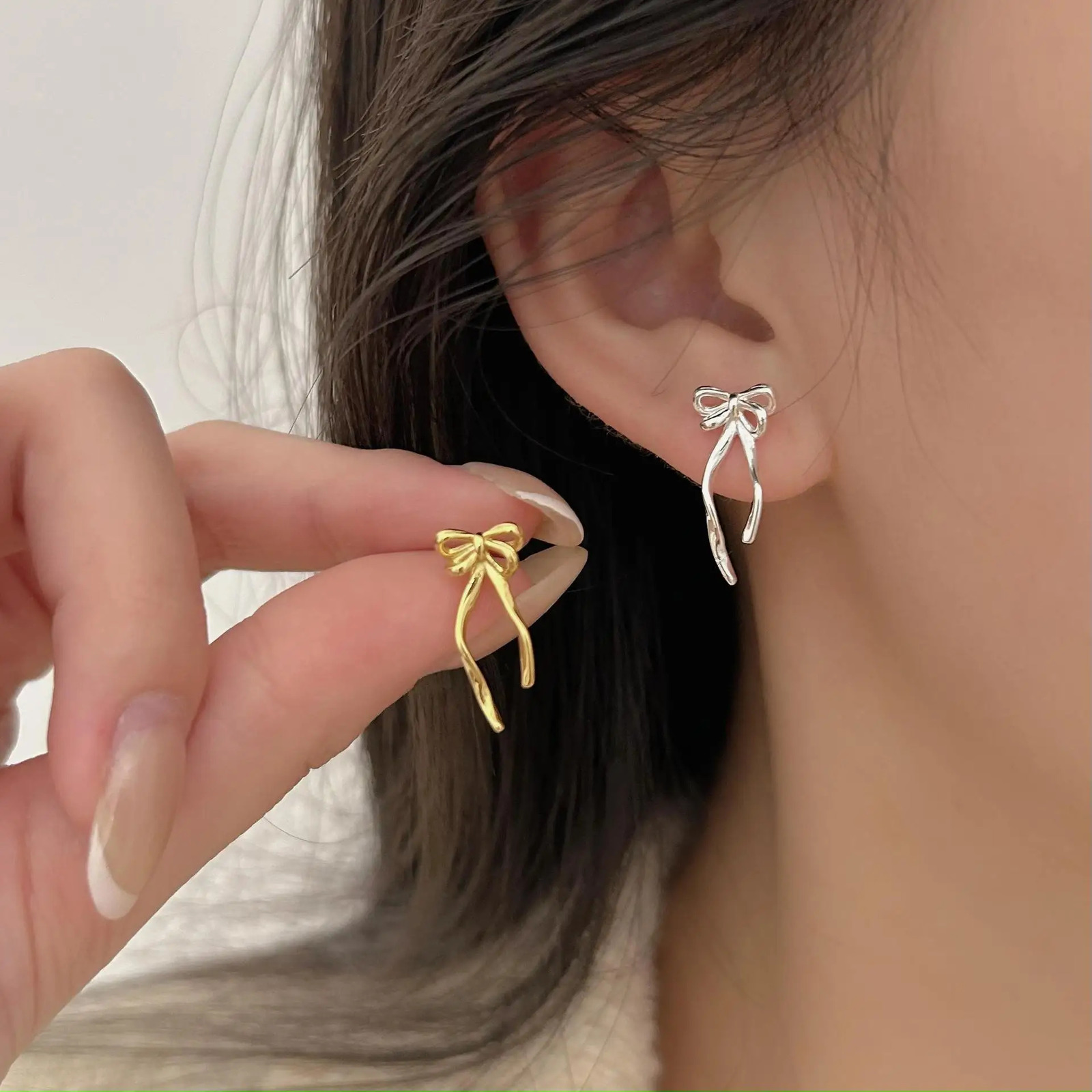 SHANICE S925 Sterling Silver Earrings For Women Bow Stud Nail Earring Fashion Cute Jewelry Piercing Ear Accessories Christmas 250725