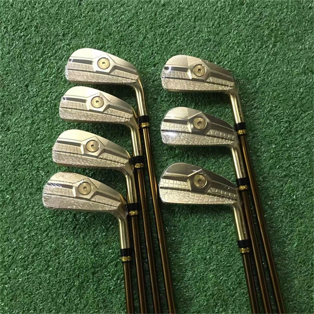 new Golf Irons Ichiro hollow gold Golf Irons golden 7pcs 456789pSteel or graphite golfclubs-image-895093718