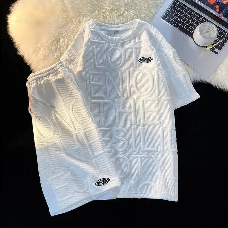 Trendy Casual Suit Mens Fashionable Fivepiece Set Elegant Summer Simple Style Loose Fitting Long Sleeve Business Attire 250724