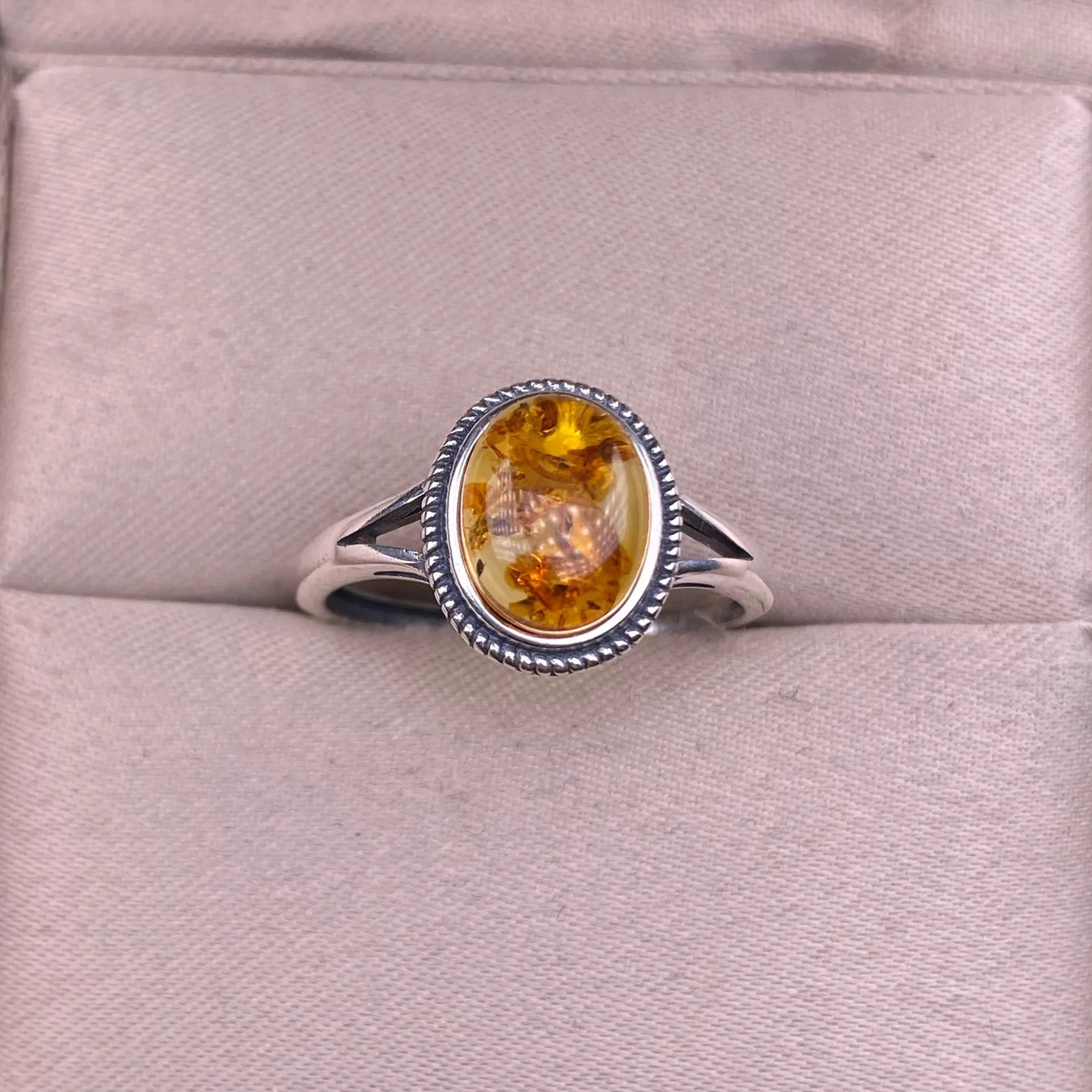 Flower Amber Ring S925 Sterling Silver Womens Ring Party Exquisite Jewelry Amber Advanced Accessories Valentines Day Gift 250722