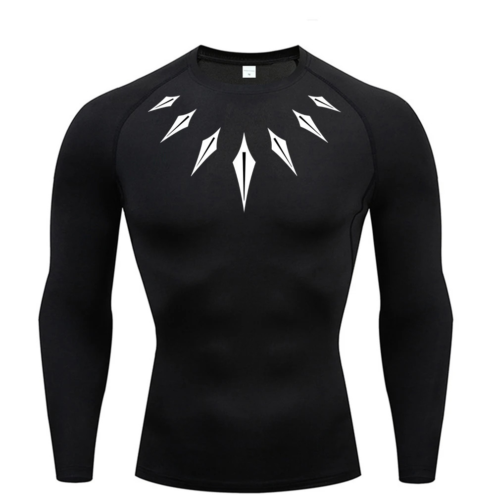 Mens Long Sleeve Compression Shirt Printed Water Sports Rash Protection Quick Dry Base Sports Workout Shirt 250723