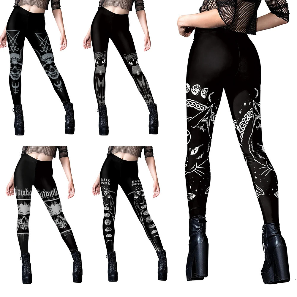 Youre My Secret Sexy Womens Black Ouija Punk Rock Gothic Leggings For Women Push Up Fitness Legging Stretch Printed Leggins 250724