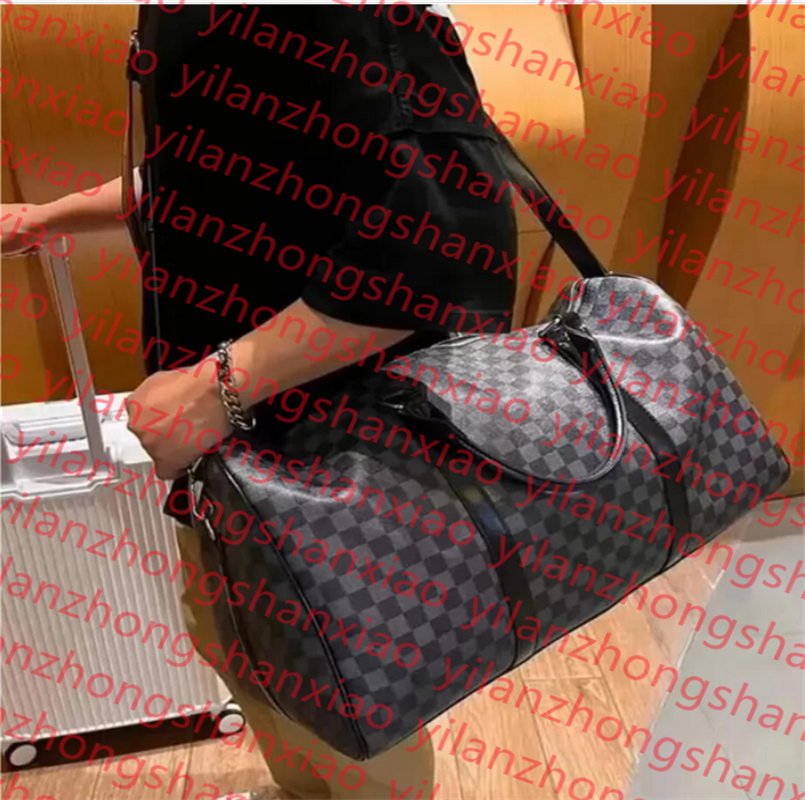55cm Designer duffel bags men women pu leather splice travel bags fashion Lychee handbags large capacity holdall carry luggage creative duff