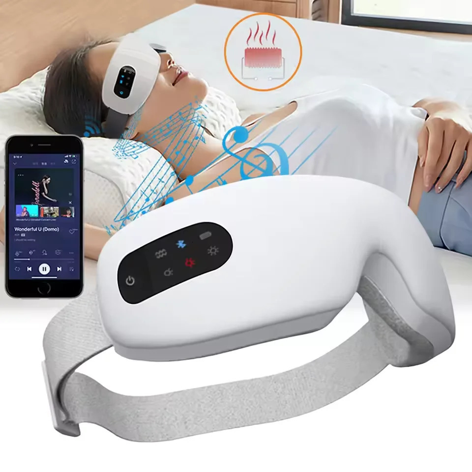 Smart Eye Massager Vibration Eye Care Massage Instrument Bluetooth Music Heated Eyemask Dry Fatigue Relief Portable Foldable 250726