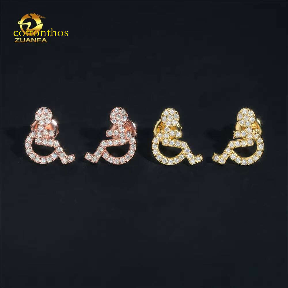 Wholesale Price High Quality Cute Sier Pass Dia Tester Hip Hop Moissanite Earrings