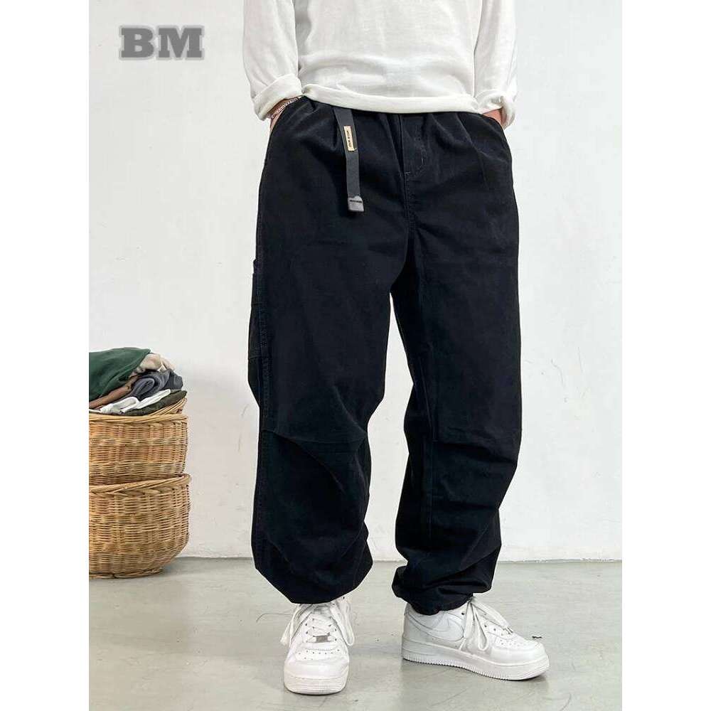 American High Quality Vintage Plus Size Cargo Men Streetwear Baggy Casual Pants Haruku Trend Straight-Leg Trousers Male 250728