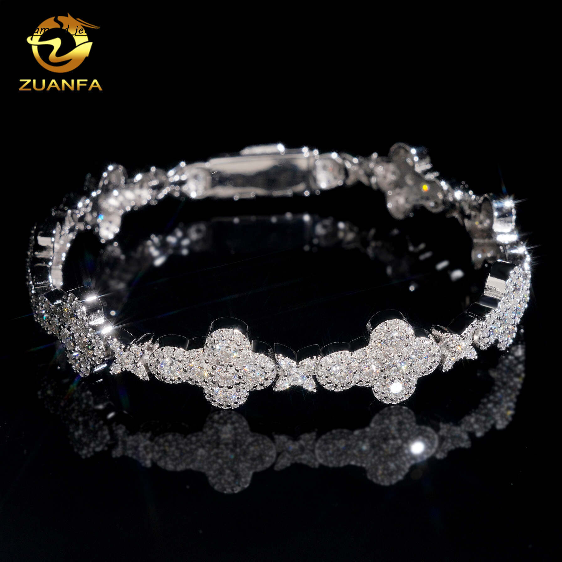 New Arrivals Popular Pass Diamond Tester 13MM 925 Sterling Silver Cross Moissanite Cuban Link Bracelet